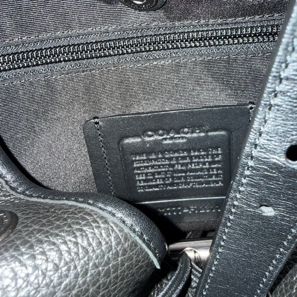 COACH Black Leather Men's Henry Backpack